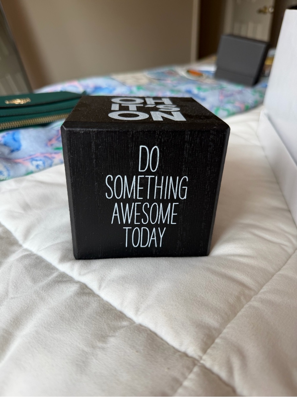Black Inspirational Wooden Block Sign